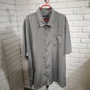 Britches Men's Size 3XT Grey Wrinkle Resistant Button Front Short Sleeves Shirt